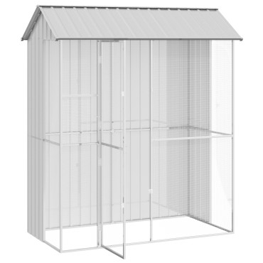 vidaXL Κλουβί πουλιών Γκρι 215x110x247 εκ Χάλυβας