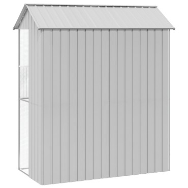 vidaXL Κλουβί πουλιών Γκρι 215x110x247 εκ Χάλυβας