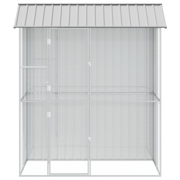 vidaXL Κλουβί πουλιών Γκρι 215x110x247 εκ Χάλυβας