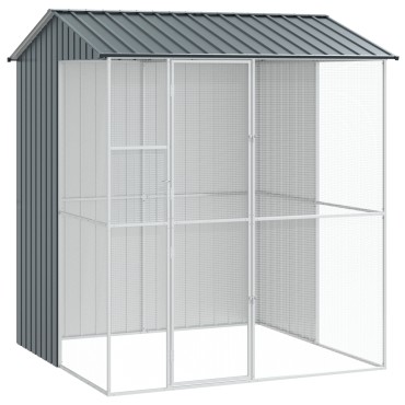 vidaXL Κλουβί Πουλιών Ανθρακί 215x210x247 εκ Χάλυβας