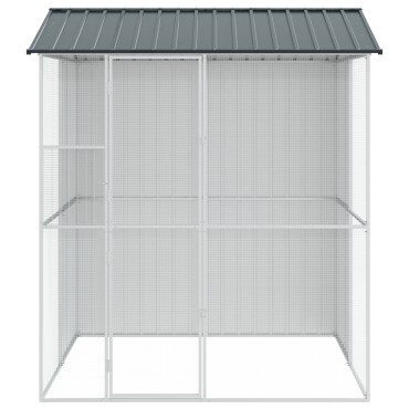 vidaXL Κλουβί Πουλιών Ανθρακί 215x210x247 εκ Χάλυβας