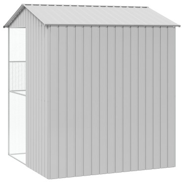vidaXL Κλουβί Πουλιών Γκρι 215x210x247 εκ Χάλυβας