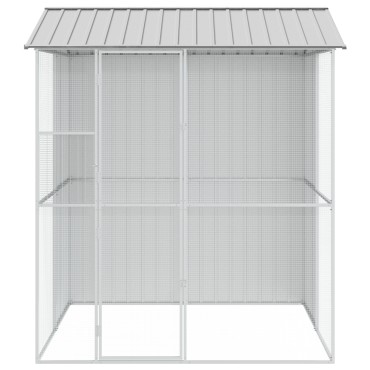 vidaXL Κλουβί Πουλιών Γκρι 215x210x247 εκ Χάλυβας