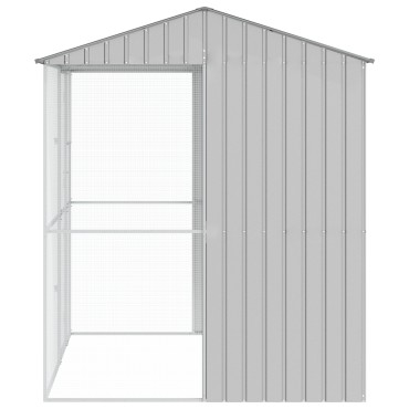 vidaXL Κλουβί Πουλιών Γκρι 215x210x247 εκ Χάλυβας