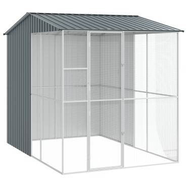 vidaXL Κλουβί Πουλιών Ανθρακί 215x310x247 εκ. Χάλυβας