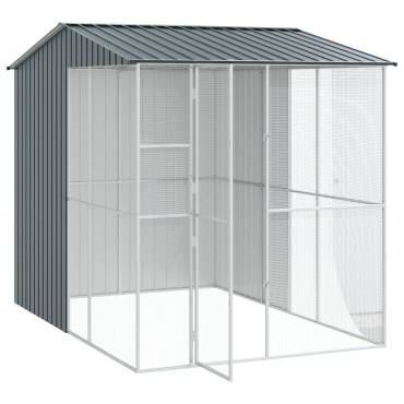 vidaXL Κλουβί Πουλιών Ανθρακί 215x310x247 εκ. Χάλυβας