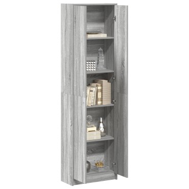 vidaXL Ντουλάπα Γκρι Σονόμα 55x25x189cm από Μοριοσανίδα 1 τεμ.