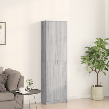vidaXL Ντουλάπα Γκρι Σονόμα 55x25x189cm από Μοριοσανίδα 1 τεμ.