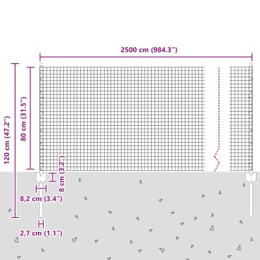 vidaXL Φράκτης Συρματόπλεγμα με 11 U Posts Πράσινο 0.8x25 μ Ατσάλι