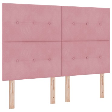 vidaXL Κεφαλάρι με Κουμπιά Ροζ Βελούδο 160x118x7cm 1 τεμ.