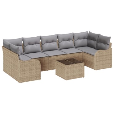 vidaXL Σετ Καναπέ Κήπου Μπεζ 55x55x37cm συνθετικό ρατάν