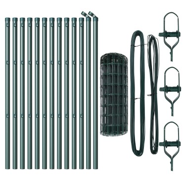 vidaXL Euro Fence με 13 Πόλους 0.4x25 μ Γαλβανισμένος Χάλυβας Πράσινος