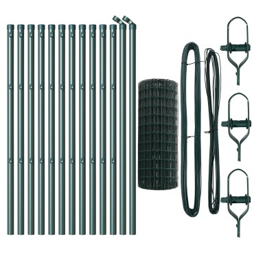 vidaXL Euro Fence με 13 Πόλους 0.4x25 μ Γαλβανισμένος Χάλυβας Πράσινος
