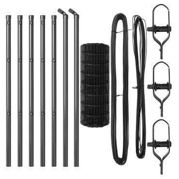 vidaXL Euro Fence με 7 Στυλίθους 0.4x10 μ Γαλβανισμένο Ατσάλι Γκρι