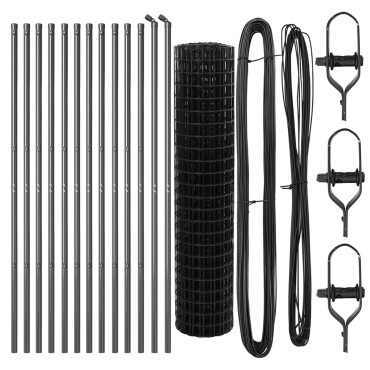 vidaXL Euro Fence με 13 Πόλους 1x25 m Γαλβανισμένος Χάλυβας Γκρι