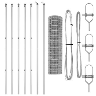 vidaXL Euro Fence με 7 Στυλίδια 1.4x10 μ Γαλβανισμένος Χάλυβας