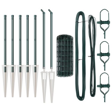 vidaXL Euro Fence με 7 ακροφύσια 0.4x10 μ Γαλβανισμένο ατσάλι Πράσινο