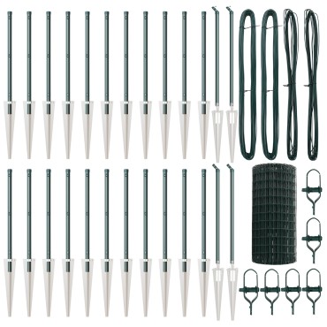 vidaXL Euro Fence με 13 Σπάγκους 0.4x50 μ Γαλβανισμένος Χάλυβας Πράσινος