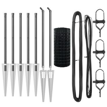 vidaXL Euro Fence με 7 Σταυρούς 0.4x10 μ Γαλβανισμένος Χάλυβας Γκρι