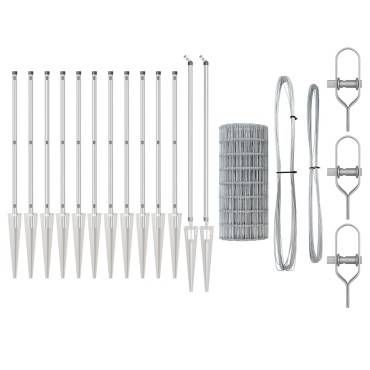 vidaXL Euro Fence με 7 Στερεές Σημαίες 0.4x10 μ Γαλβανισμένος Χάλυβας