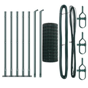 vidaXL Euro Fence με 7 φλάντζες 0.4x10 μ Γαλβανισμένο μέταλλο