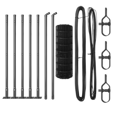 vidaXL Euro Fence με 7 φλαντζωτούς στύλους 0.4x10 μ Γαλβανισμένος χάλυβας
