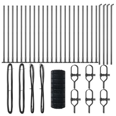 vidaXL Euro Fence με 13 Φλαντζωμένους Πόλους 0.4x50 μ Γαλβανισμένο Σίδερο