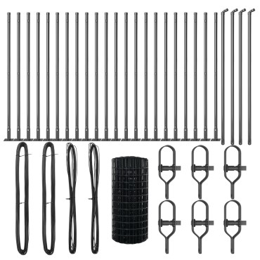 vidaXL Euro Fence με 13 φλαντζοειδείς στήλες 0.6x50 μ Γαλβανισμένος χάλυβας
