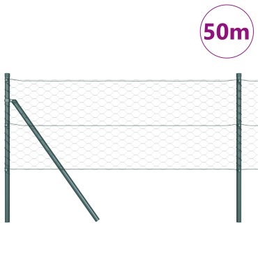 vidaXL Hexagon Φράχτης Πράσινος 0.6x50 μ Χάλυβας