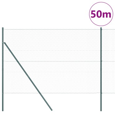 vidaXL Εξαγωνικός Φράχτης Πράσινος 1.5x50 m Ατσαλινών