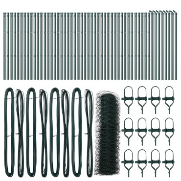 vidaXL Hexagon Fence Πράσινο 0.5x100 μ Χάλυβας