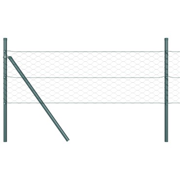 vidaXL Hexagon Fence Πράσινο 0.5x100 μ Χάλυβας