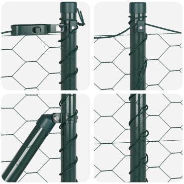 vidaXL Hexagon Fence Πράσινο 0.5x100 μ Χάλυβας