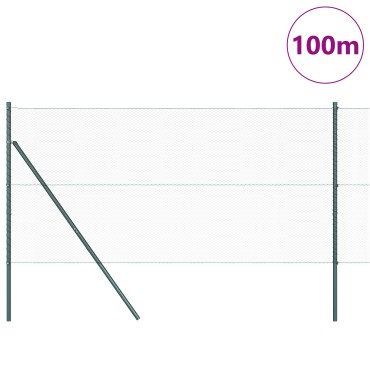 vidaXL Εξαγωνικός Φράκτης Πράσινος 1x100 μ Ατσάλι