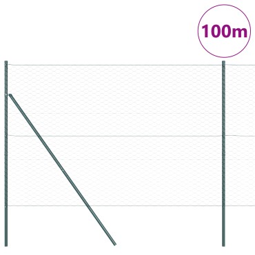 vidaXL Hexagon Fence Πράσινη 1.5x100 μ Χάλυβας