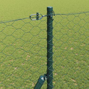 vidaXL Hexagon Fence Πράσινη 1.5x100 μ Χάλυβας