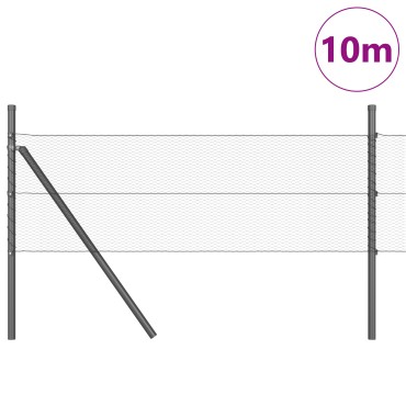 vidaXL Hexagon Fence Γκρι 0.4x10 m Χάλυβας