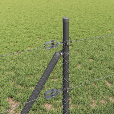 vidaXL Hexagon Fence Γκρι 0.4x10 m Χάλυβας