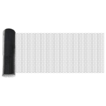 vidaXL Hexagon Fence Γκρι 0.4x10 m Χάλυβας