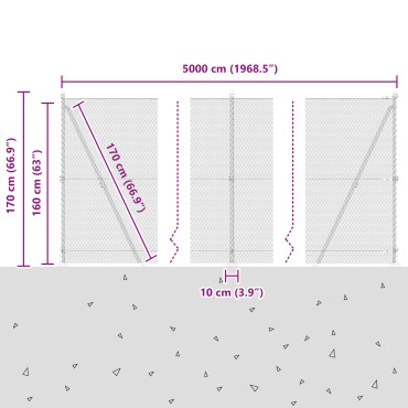 vidaXL Εξαγωνικός Φράκτης Πράσινος 1.6x50 μ Ατσάλι