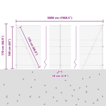 vidaXL Φράκτης Εξαγώνου Πράσινος 1.6x50 μ. Χάλυβας