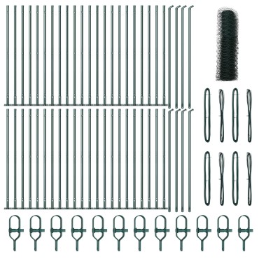 vidaXL Hexagon Fence Πράσινος 0.4x100 μ Ατσάλι
