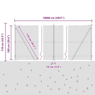 vidaXL Φράκτης Εξάγωνο Πράσινος 1x100 μ Ατσάλι