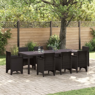 vidaXL Τραπέζι Κήπου Καφέ 250x100x73cm Poly Rattan 1 τεμ.