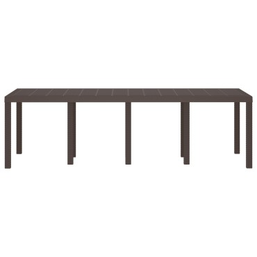 vidaXL Τραπέζι Κήπου Καφέ 250x100x73cm Poly Rattan 1 τεμ.
