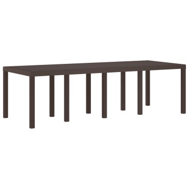 vidaXL Τραπέζι Κήπου Καφέ 250x100x73cm Poly Rattan 1 τεμ.