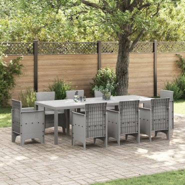 vidaXL Τραπέζι Κήπου Ανοιχτό Γκρι 250x100x73cm Πολυ Ράτταν 1 τεμ.