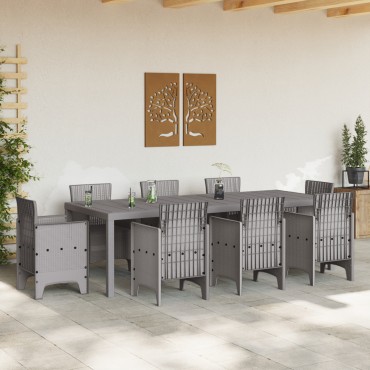 vidaXL Τραπέζι Κήπου Ανοιχτό Γκρι 250x100x73cm Πολυ Ράτταν 1 τεμ.