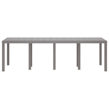 vidaXL Τραπέζι Κήπου Ανοιχτό Γκρι 250x100x73cm Πολυ Ράτταν 1 τεμ.