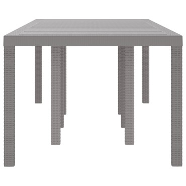 vidaXL Τραπέζι Κήπου Ανοιχτό Γκρι 250x100x73cm Πολυ Ράτταν 1 τεμ.